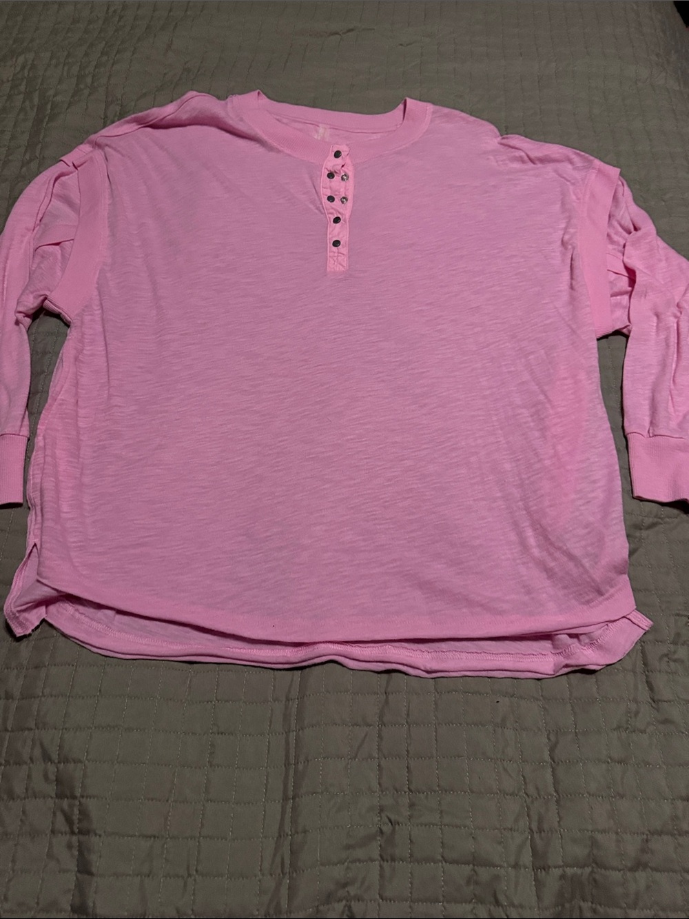 Free people movement Pink Long Sleeve Henley Top